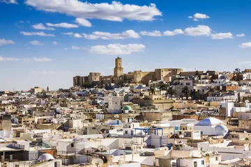 Foto op Canvas Uitzicht op de medina en de kasteelkasbah van Tunesië in Sousse. © toshket
