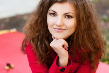 Naklejka premium Beautiful girl at the street