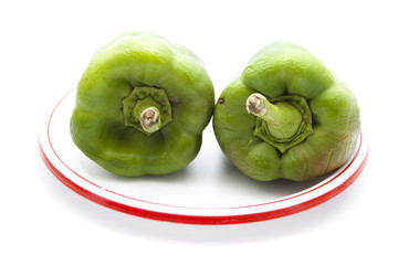 Grüne Paprika  auf Teller