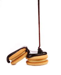 Stream chocolate and biscuit sandwich.