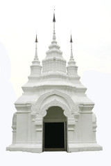 Fototapeta premium White Thai art arch entrance isolated