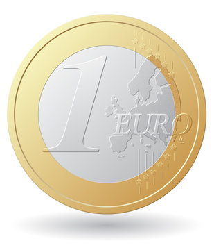 one euro coin vector illustration