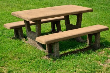 Concrete park picnic table