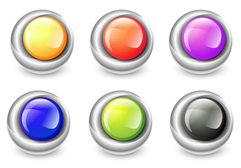 Round Glossy Balls in Metal Frames