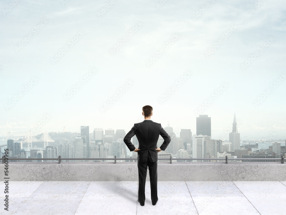 Canvas Prints businessman on the roof