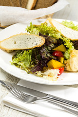 salad with cheese and herbs and vegetables