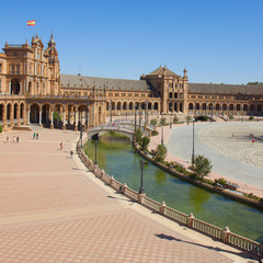 Naklejka na ściany i meble view of square of Spain, Sevilla, Spain