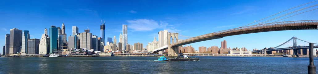 Gordijnen Manhattan panorama and Brooklyn Bridge, New York City © Oleksandr Dibrova