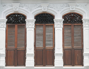 vintage window on wall