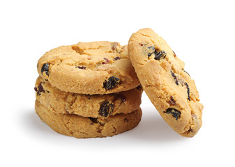 Cookies with raisins and blueberries