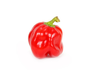 red sweet pepper isolated on white background