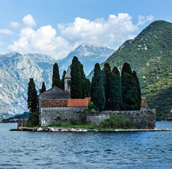 Benedictine monastery on the island in Perast, Montenegro.