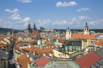 Naklejka na ściany i meble Top view of Prague