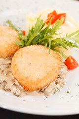 chicken cutlet with  potatoes