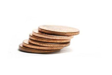 copper coins stacked