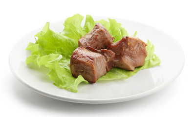 Shashlik on the plate