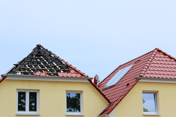 ausgebrannter Dachstuhl