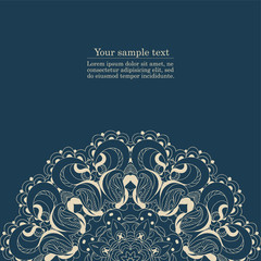 Beautiful blue lace pattern background vector