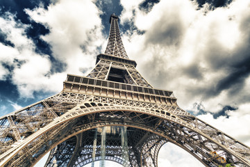 Tour Eiffel view from below, Paris.