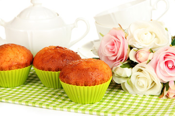 Sweet cupcakes close up