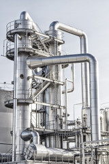 oil refinery shiny tubes