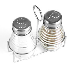 Salt and pepper mills, isolated on white