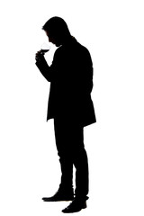  man smelling the aroma of fine red wine