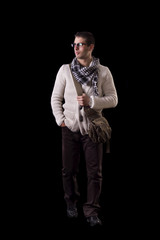 young urban man walking