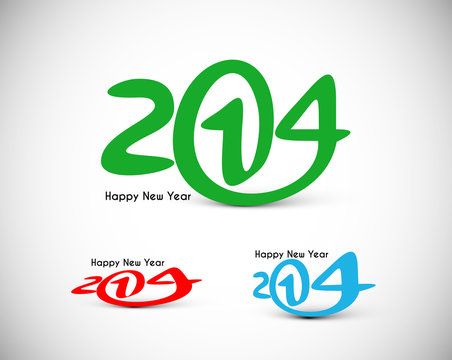 Happy new year 2014 text design.