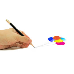 Hand drawing colorful balloons