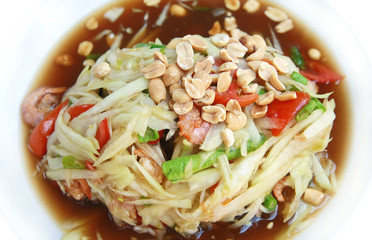 Spicy papaya salad, Thai food