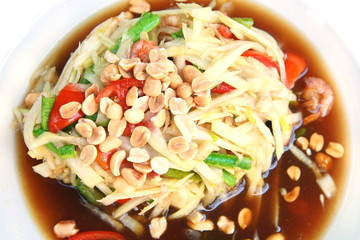 Spicy papaya salad, Thai food