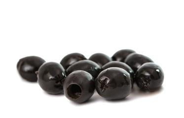 Black olives isolated