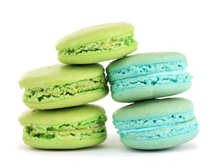 Gentle macaroons isolated on white