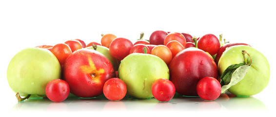 Fototapeta na wymiar Assortment of juicy fruits, isolated on white