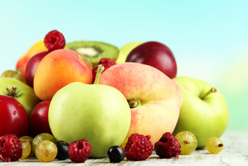 Assortment of juicy fruits,