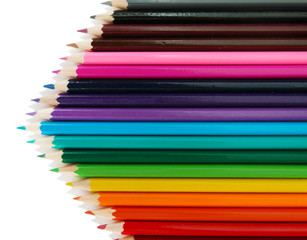 Colour pencils isolated on white