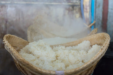 Hot sticky rice