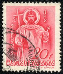 stamp printed by Hungary, shows St. Stephen