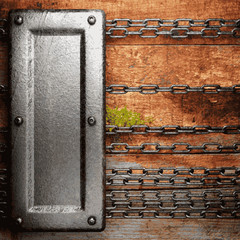 metal and wood background