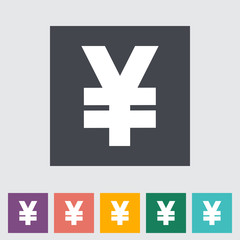 Obraz premium Yen flat icon.
