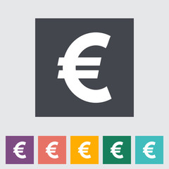Euro flat icon.