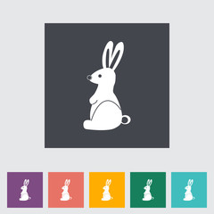 Rabbit single flat icon.