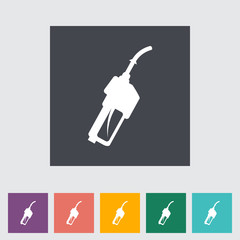 Refueling nozzle flat icon.