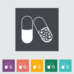 Pills flat icon.