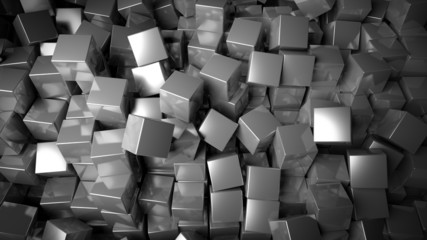Abstract silver cubes background