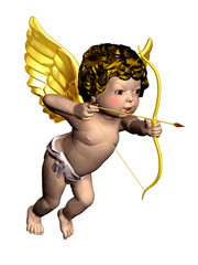 Cupid angel with bow and arrow