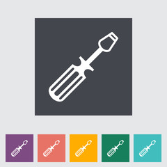 Screwdriver single flat icon.