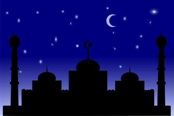 Fototapeta premium Mosque - Mosque - Blue Gradation sky