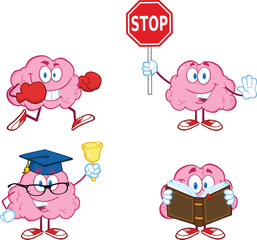 Brain Cartoon Mascot Collection 3